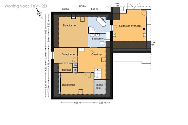 Floorplan - Sigerswâld 15, 9263 TW Garyp